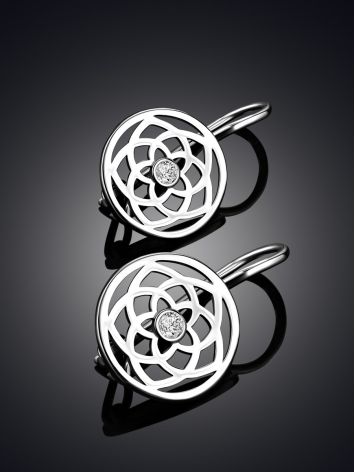 Stylish Silver Crystal Earrings The Sacral Collection, image , picture 2
