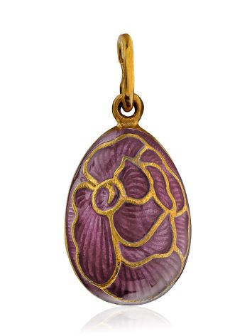 Floral Motif Gilded Silver Enamel Egg Pendant The Romanov, image 