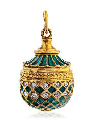 Retro Inspired Gilded Silver Enamel Egg Pendant The Romanov, image 