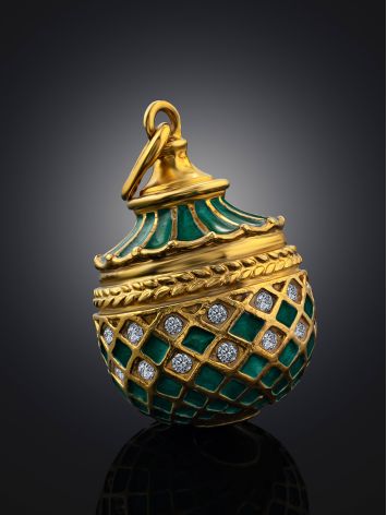 Retro Inspired Gilded Silver Enamel Egg Pendant The Romanov, image , picture 2