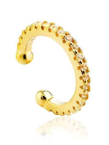 Shimmering Gilded Silver Crystal Ear Cuff The ICONIC, image 