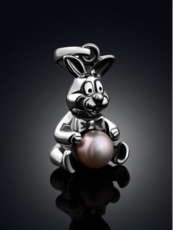 Silver Pearl Rabbit-Like Pendant, image , picture 2