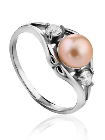 Classy Silver Pearl Ring, Ring Size: 8.5 / 18.5, image 