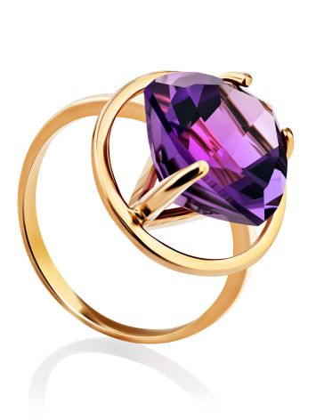 Fabulous Gilded Silver Amethyst Ring, Ring Size: 8.5 / 18.5, image 