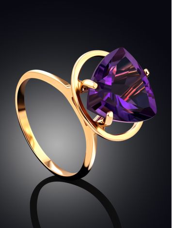 Fabulous Gilded Silver Amethyst Ring, Ring Size: 8.5 / 18.5, image , picture 2