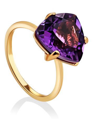 Flamboyant Gilded Silver Amethyst Ring, Ring Size: 9.5 / 19.5, image 