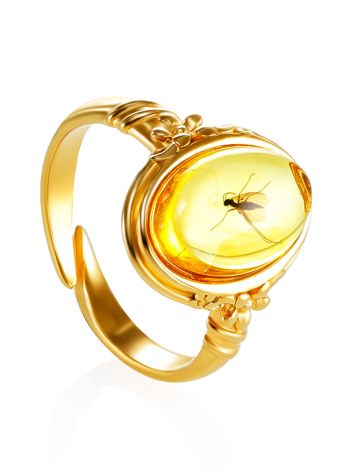 Amber Ring With Insect Inclusions The Clio, Ring Size: Adjustable, image 