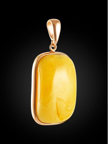 Gold-Plated Drop Pendant With Honey Amber The Cascade, image , picture 3