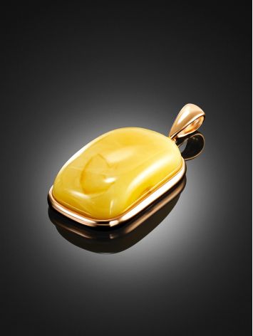 Gold-Plated Drop Pendant With Honey Amber The Cascade, image , picture 2