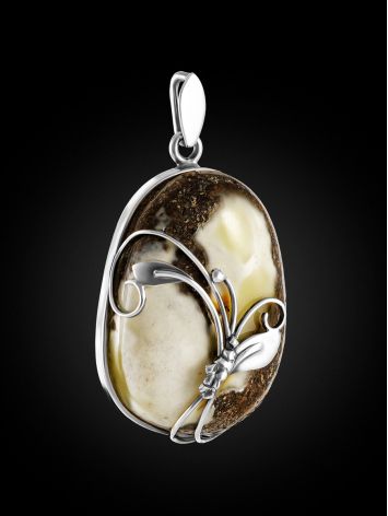 Butterfly Motif Silver Amber Pendant The Rialto, image , picture 3