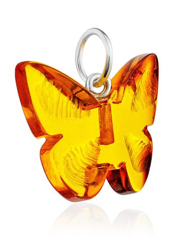 Tiny Amber Butterfly Pendant, image , picture 3