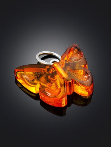 Tiny Amber Butterfly Pendant, image , picture 2