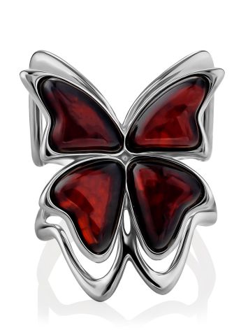 Fabulous Butterfly Motif Amber Adjustable Ring, Ring Size: 7 / 17.5, image , picture 4