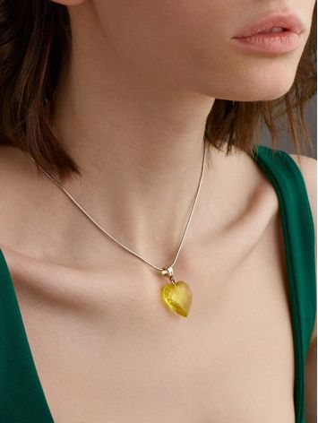 Shimmering Amber Heart Pendant, image , picture 4