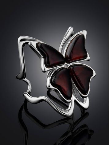 Fabulous Butterfly Motif Amber Adjustable Ring, Ring Size: 7 / 17.5, image , picture 2