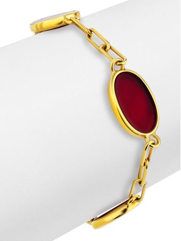 Classy Red Amber Chain Bracelet The Sangria, image , picture 3