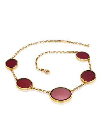 Voluptuous Gilded Silver Amber Necklace The Sangria, image , picture 3