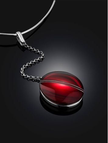 Fashionable Silver Amber Tie Necklace The Sangria, image , picture 2