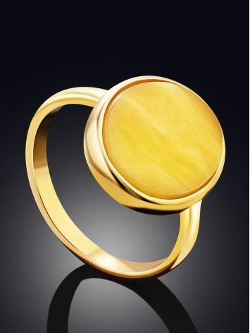 Fabulous Gilded Silver Oval Amber Ring The Palazzo, Ring Size: 8 / 18, image , picture 2
