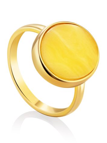 Fabulous Gilded Silver Oval Amber Ring The Palazzo, Ring Size: 8 / 18, image 
