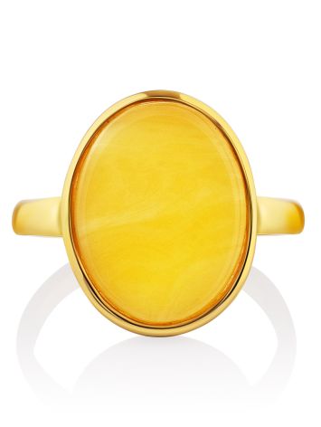 Fabulous Gilded Silver Oval Amber Ring The Palazzo, Ring Size: 8 / 18, image , picture 3