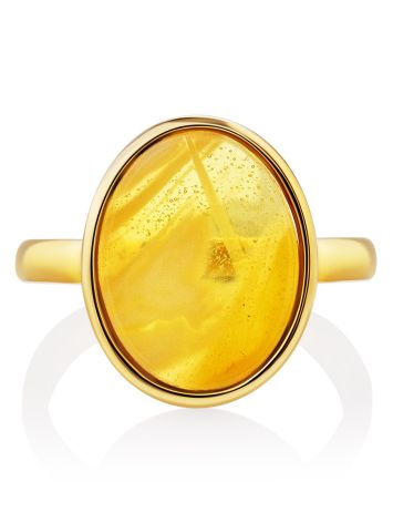 Luminous Gilded Silver Lemon Amber Ring The Palazzo, Ring Size: 6 / 16.5, image , picture 3