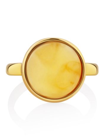 Chic Gilded Silver Honey Amber Ring The Palazzo Collection, Ring Size: 7 / 17.5, image , picture 3