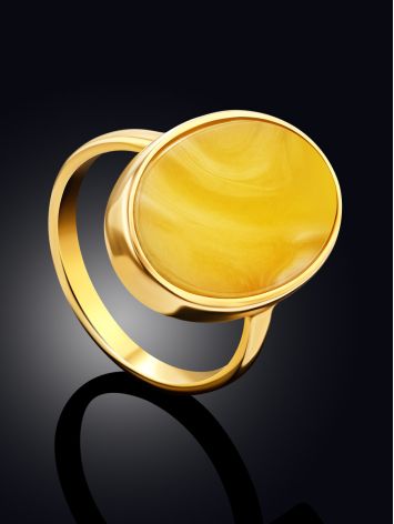 Trendy Gilded Silver Amber Ring The Palazzo, Ring Size: 8 / 18, image , picture 2
