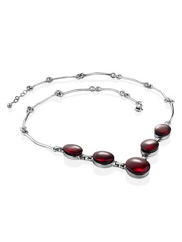 Red Amber Statement Necklace The Sangria, image , picture 3