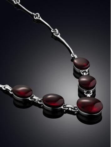 Red Amber Statement Necklace The Sangria, image , picture 2