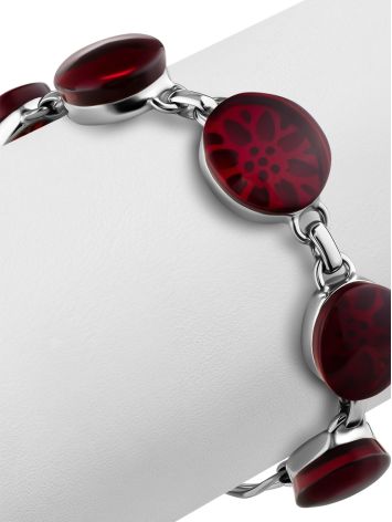 Glamorous Red Amber Link Bracelet The Sangria, image , picture 3