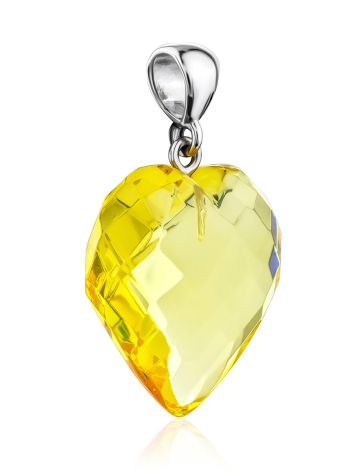 Faceted Amber Heart Pendant, image , picture 3