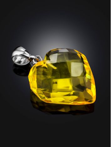 Faceted Amber Heart Pendant, image , picture 2