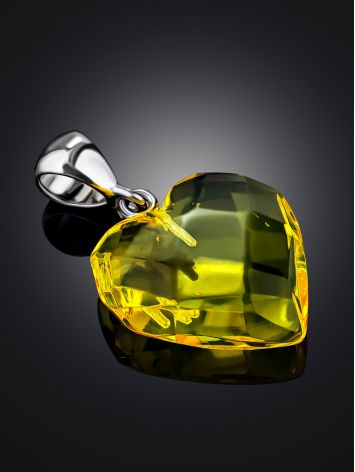 Shimmering Amber Heart Pendant, image , picture 2