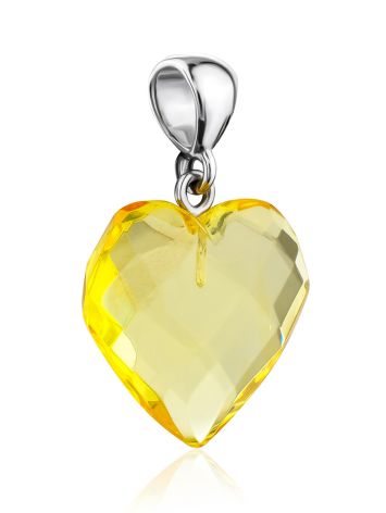 Shimmering Amber Heart Pendant, image , picture 3