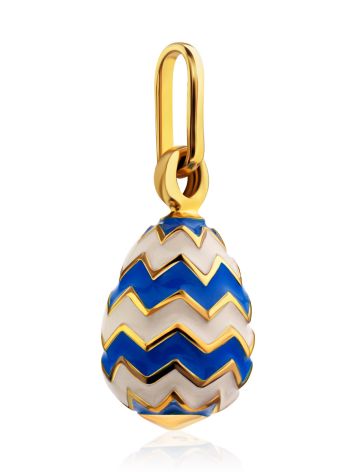 Playful Design Gilded Silver Enamel Egg Pendant The Romanov, image , picture 2