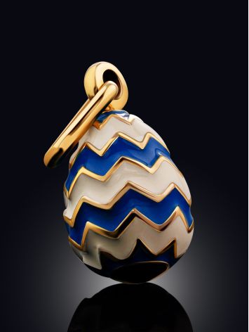 Playful Design Gilded Silver Enamel Egg Pendant The Romanov, image , picture 3