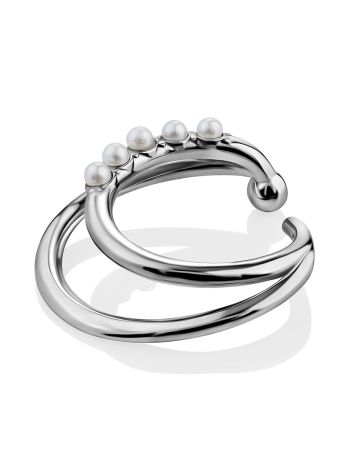 Designer Sterling Silver Ear Cuff With Pearls The Palazzo, image , picture 4