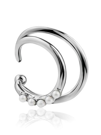 Designer Sterling Silver Ear Cuff With Pearls The Palazzo, image 