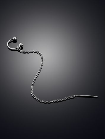 Minimalist Silver Ear Cuff With Chain The ICONIC, image , picture 2