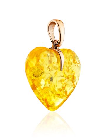Luminous Lemon Amber Heart Pendant, image , picture 3