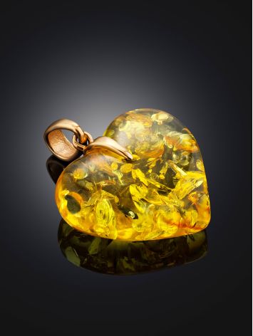 Luminous Lemon Amber Heart Pendant, image , picture 2