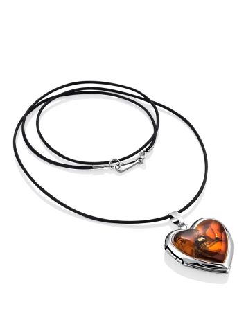Cute Heart Shaped Amber Locket Pendant, image , picture 3