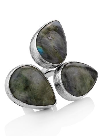 Fabulous Silver Labradorite Ring The Bella Terra, Ring Size: Adjustable, image 