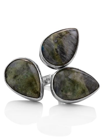 Fabulous Silver Labradorite Ring The Bella Terra, Ring Size: Adjustable, image , picture 3