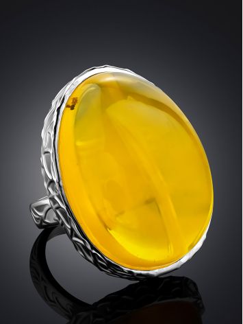 Luminous Baltic Amber Ring The Bella Terra, Ring Size: Adjustable, image , picture 2