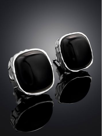 Versatile Silver Onyx Stud Earrings The Bella Terra, image , picture 2