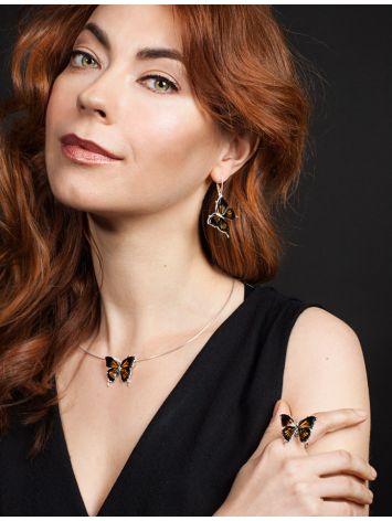 Luminous Butterfly-Like Amber Brooch, image , picture 4