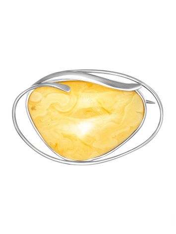 Voluptuous Silver Amber Brooch The Rialto, image 