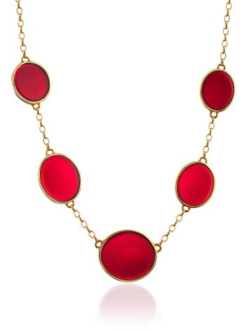 Voluptuous Gilded Silver Amber Necklace The Sangria, image 
